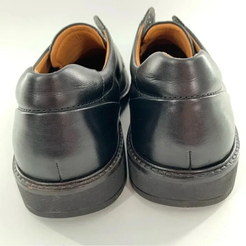 Ecco Mens lace up oxfords size 44 10-10.5 black leather comfort orthopedic